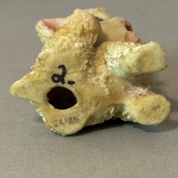 Vintage Cat Figurine Kitten Kitty Anthropomorphic 1950s Japan Spaghetti Fur Hair - Picture 4 of 4